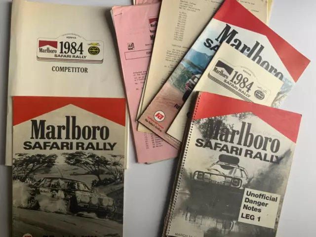 1984 safari rally competitor pack entry list danger notes drivers bulletins.