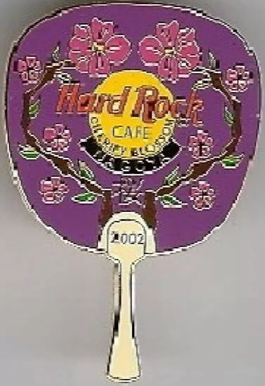 Hard Rock Cafe NAGOYA 2002 Purple Fan with Cherry Blossoms PIN - HRC #20035