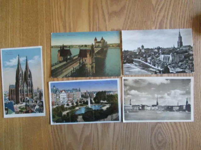 5 German postcards - Bern, Hamburg, Bonn, Koln, (unposted)