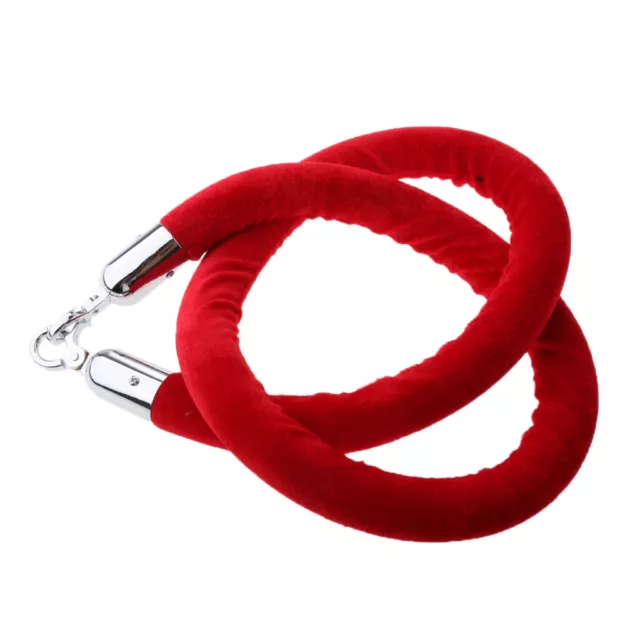 Red 1.5m Velvet Rope Crowd Control Belt Stanchion Post Queue Line Barrier