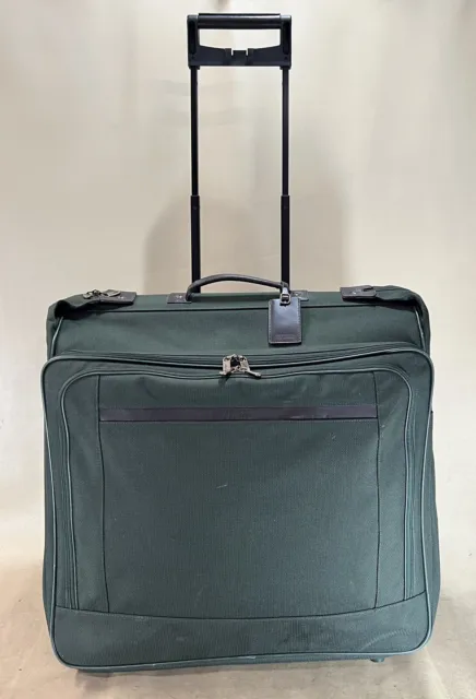 Hartmann Green Luggage 24" Wheeled Large Full Size Garment Bag Rolling Wardrobe