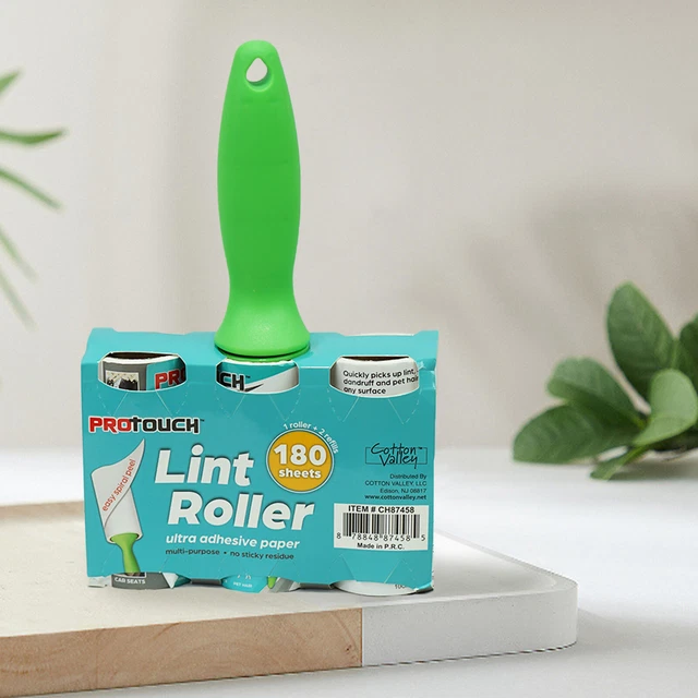 Lint Roller Set with 2 Refills Pet Hair Lint Remover 180 Adhesive Sheets Sticky