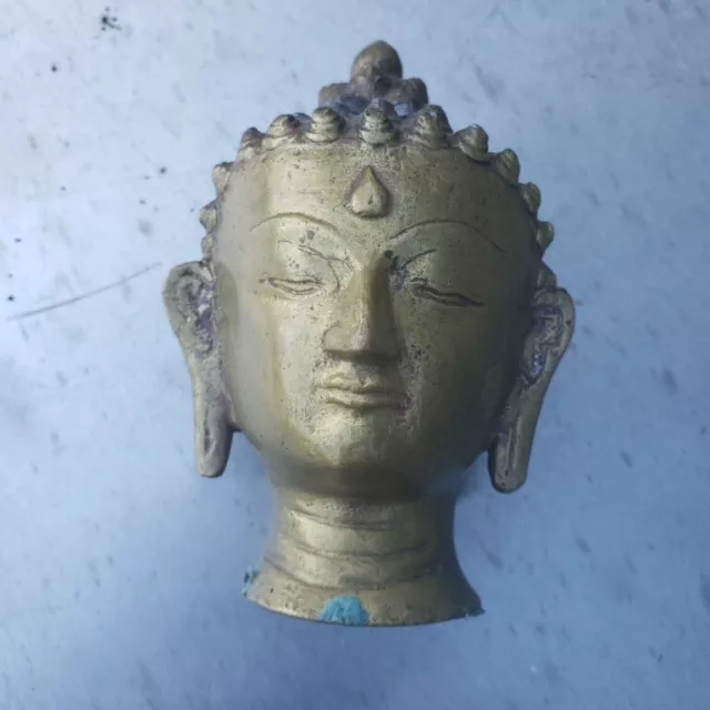 Beautiful vintage bronze / brass Buddha head, Thailand?