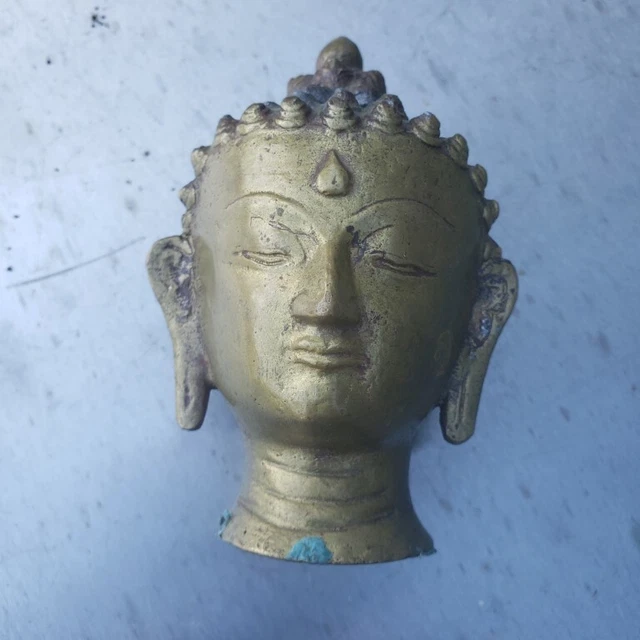 Beautiful vintage bronze / brass Buddha head, Thailand?
