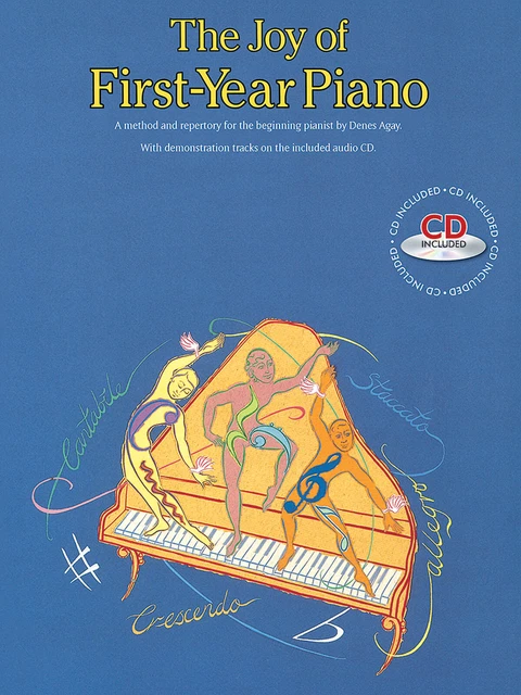 The Joy of First-Year Piano for Beginner Music Lessons Denes Agay Book CD
