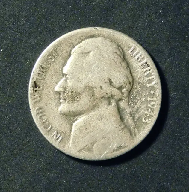 1943 S USA silver 5 Cents Nickel ***Jefferson***