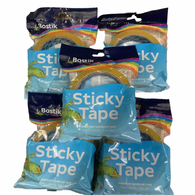 5 X Bostik Sticky Tape Single Single Easy Tear 24mm x 50m Brand New