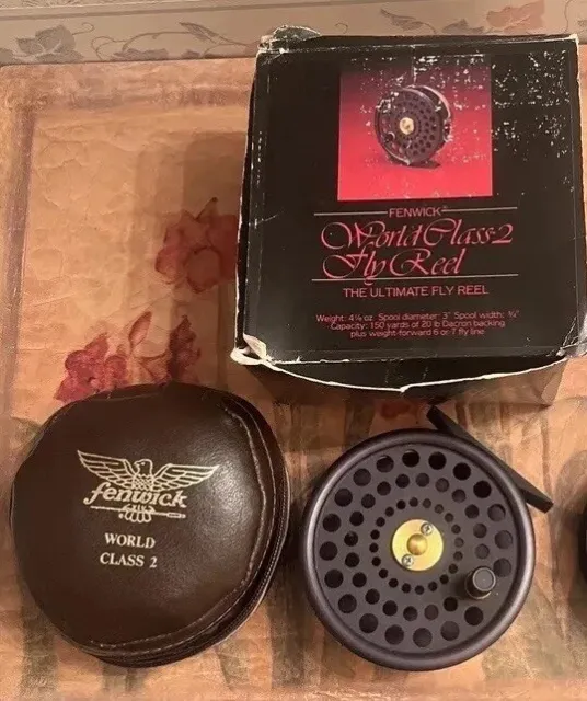 Fenwick Blackhawk FBFR-78 Fly Reel And Spare Spool/ Boxes And Papers! Lg.  Arbor