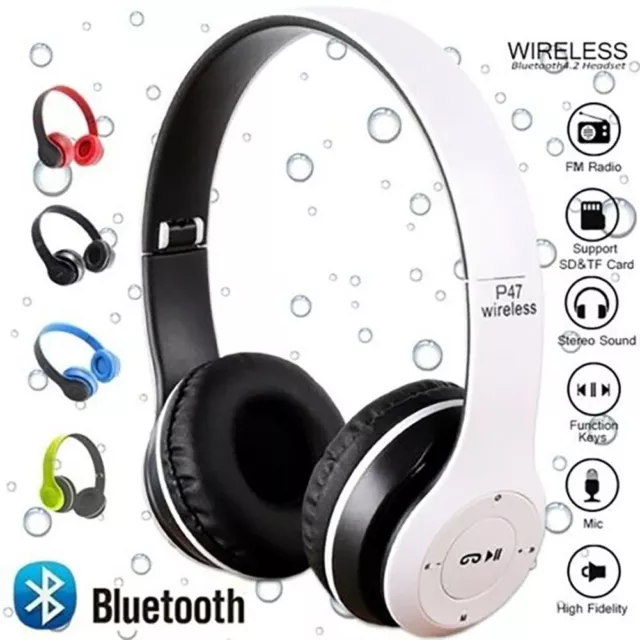 Wireless Bluetooth 5.0 Headphones Headset Over-Ear FM Radio MIC Foldable TF Card