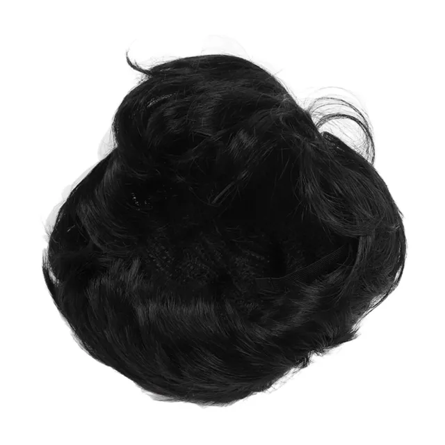 Men Wig Short Black Middle Part Fluffy Layered Synthetic Full Wigs GSA