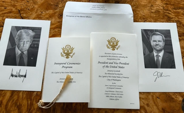 COMMEMORATIVE INAUGURATION INVITATION Program 2025 Souvenir Trump Vance ...