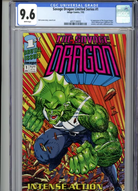 Savage Dragon Limited Series #1 (1992) Image CGC 9.6 White 1st Savage Dragon