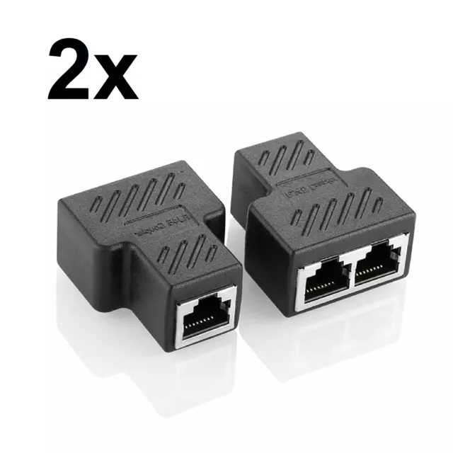 RJ45 Adapter Splitter Verteiler 8P8C Ethernet LAN Netzwerkkabel Kabel CAT 5 6