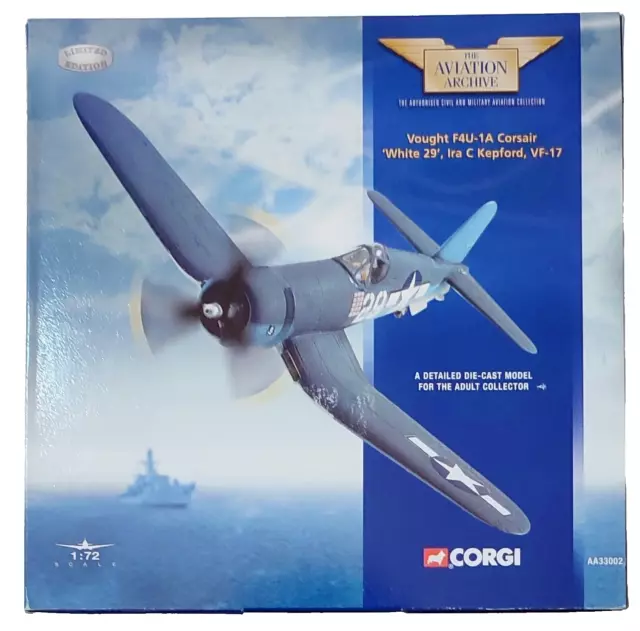 Corgi 1/72 AA33002 F4U-1A Corsair White 29 Ira C Kepford VF-11, 1944 US Navy Ace