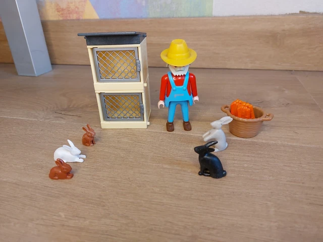 Lot De 4 Lapins Marron PLAYMOBIL (3075) - Occasion, Pour Ferme équestre Ou Diorama