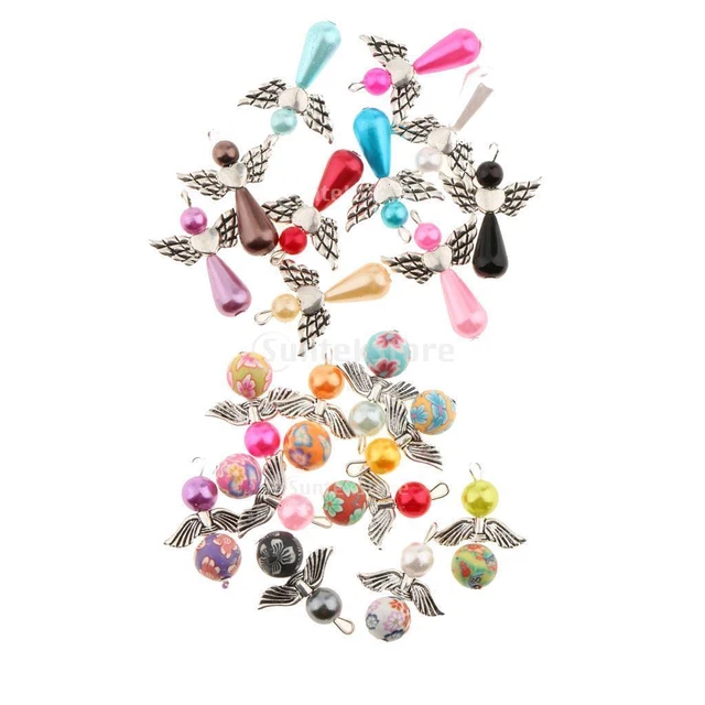 20 Stück Mixed Angel Wing Charms Perle Anhänger DIY Schmuck