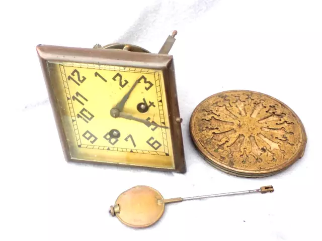 French Antique Lardot & Boyon Rare Clock movement Art Deco Pendulum Key & Bell