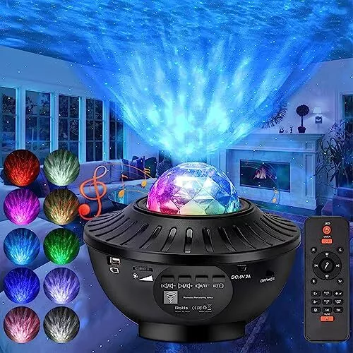 Lampe de projection ciel étoilé projecteur APP réglage USB plug-in  télécommande bluetooth musique aurore boréale
