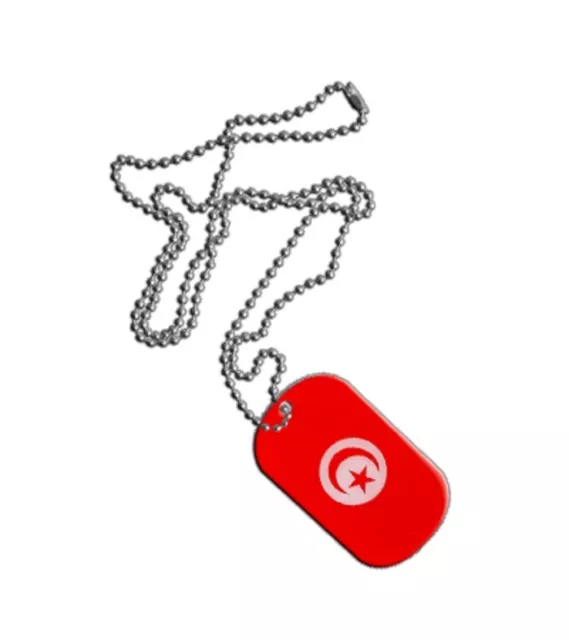 Dog Tag Fahne Flagge Tunesien DogTag 3x5cm Kette mit Anhänger