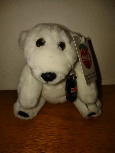 Coca-Cola Polar Bear 7” Plush Stuffed Bear 1993 With Coke Bottle Nwt