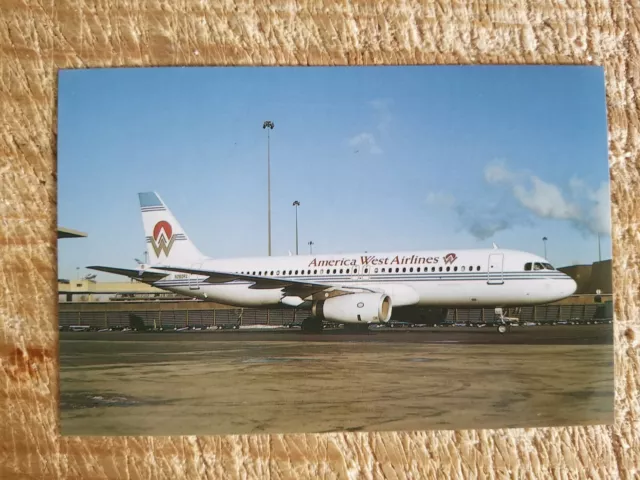 America West Airlines Airbus A320-231.Vtg Aircraft Postcard*P51