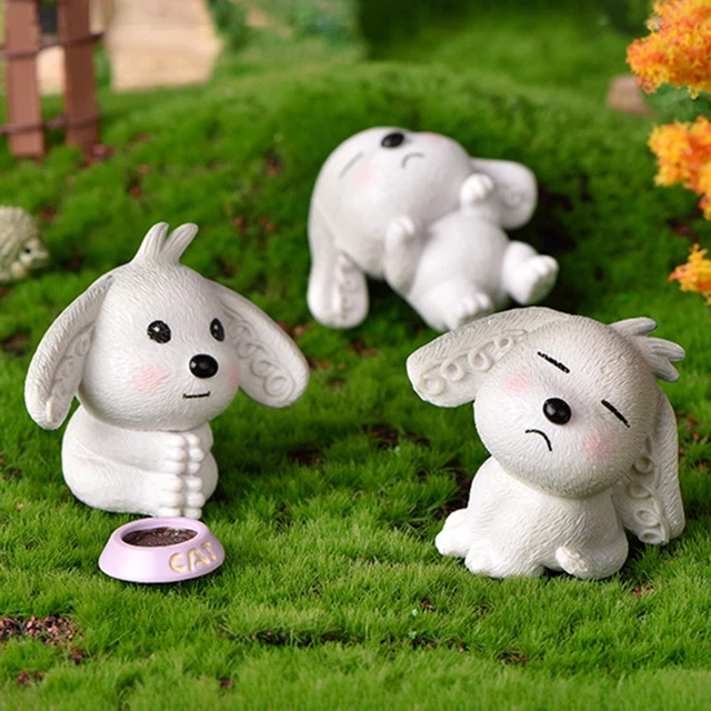 5Pcs Dog Figurines Vivid Decorative Lovely Dollhouse  Dog Statues Colorful