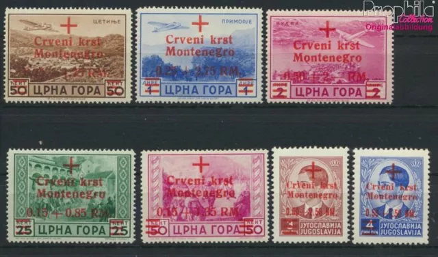 Briefmarken Montenegro (Dt.Bes.2.WK.) 1944 Mi 29-35 (kompl.Ausg.) postfris(94760