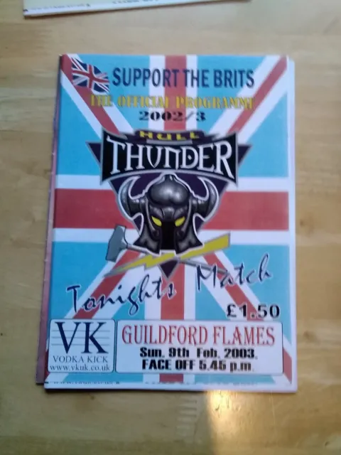 2002/2003 Hull Thunder V Guildford Flames - Ice Hockey 9/2