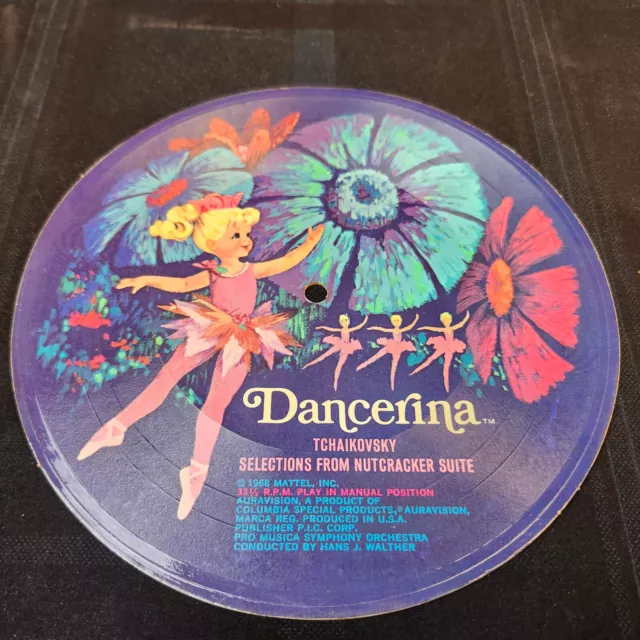 Vintage Cardboard Record 1968 MATTEL DANCERINA DOLL Tchaikovsky Nutcracker