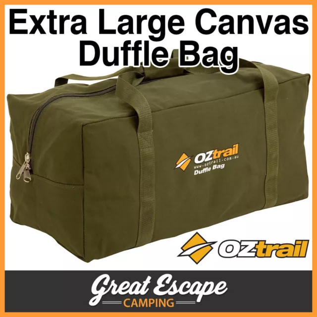 OZtrail Canvas Duffle Bag XL Heavy Duty Canvas Luggage Extra Large 3