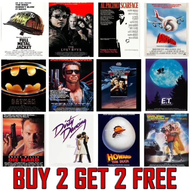 80s Classic Retro Vintage Movie Film Posters Poster Prints Wall Art A4 A3 A2