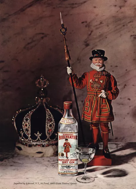 1965 Beefeater: Distilled London Dry Gin Vintage Print Ad