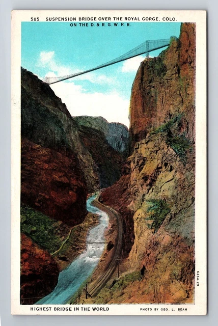 Gorge Over ROYAL GORGE CO-COLORADO, Suspension Bridge Over The Gorge, Vintage ...