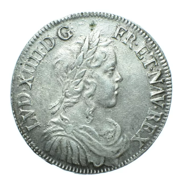 Louis XIV Demi écu à la mèche longue 1651 C Saint-Lô