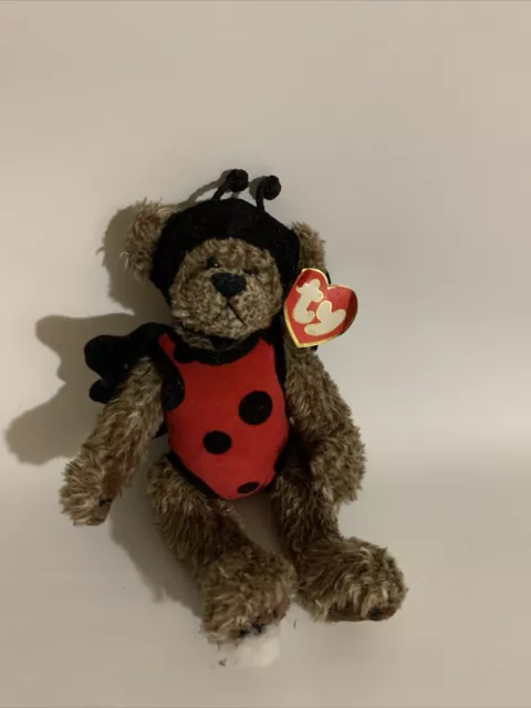Ty Beanie Baby-Bugsy the Ladybug Bear Plush Damaged