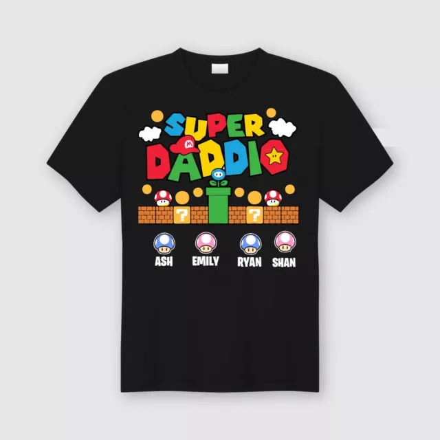 Super Daddio Shirt
 SUPER DADDIO MARIO personalised TShirt Dad Shirt Fathers Day Custom