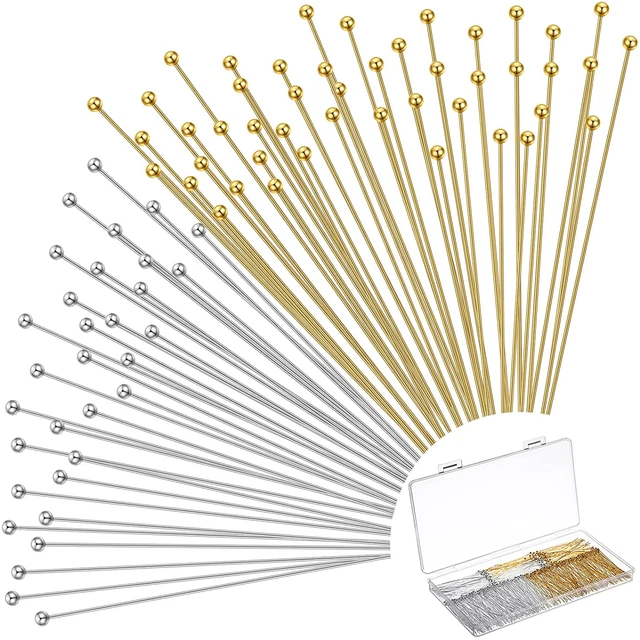 500 piezas alfileres de bola de cabeza de latón de 2 pulgadas 50 mm para pendientes artesanales de fabricación de joyas