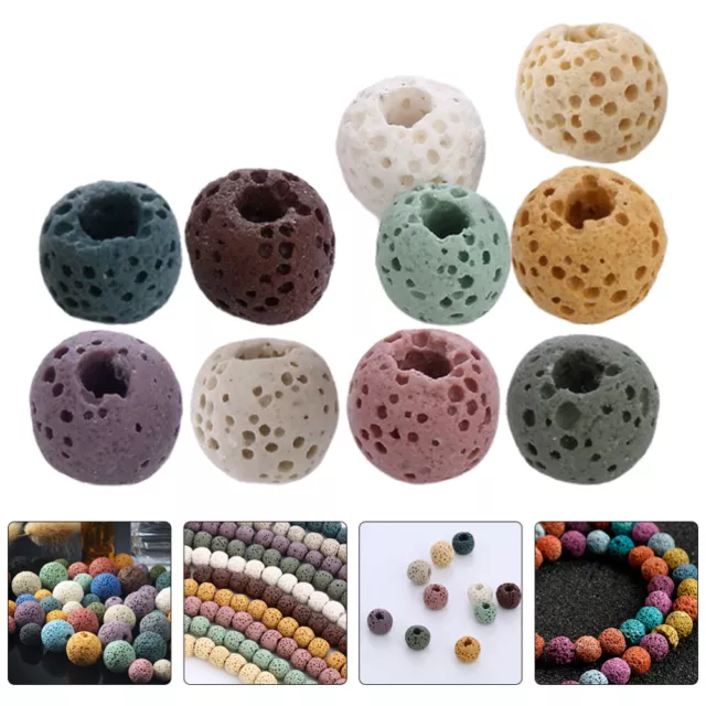 10 piezas Coloridas Perlas De Aceites Esenciales Joyería De Piedra Volcánica Difusores Para