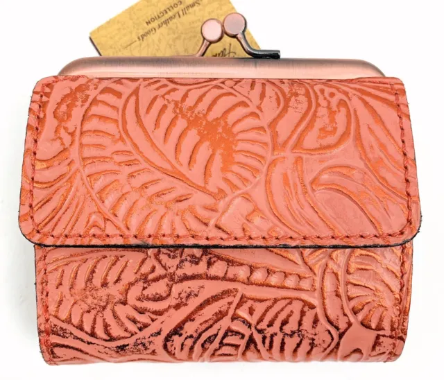 Patricia Nash Astor Burnt Coral embossed leather RFID wallet