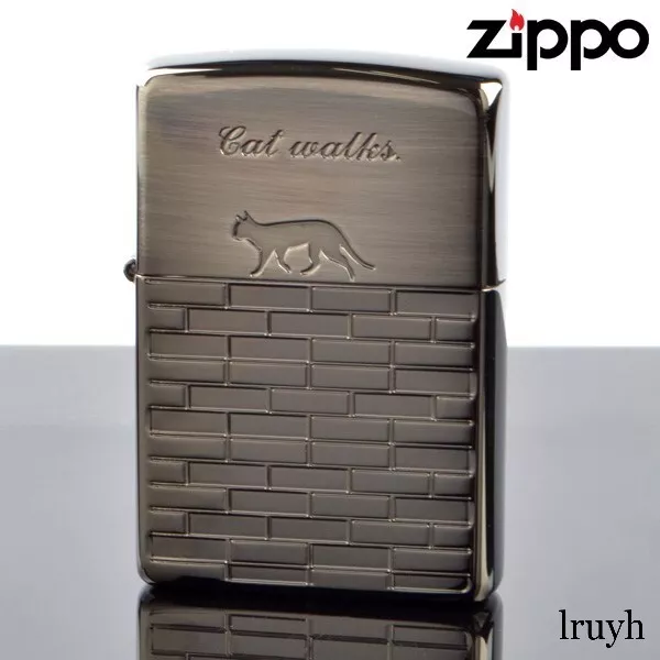 Catwalk Cat Lover ZIPPO Silver Antique Classic Fashionable Regular