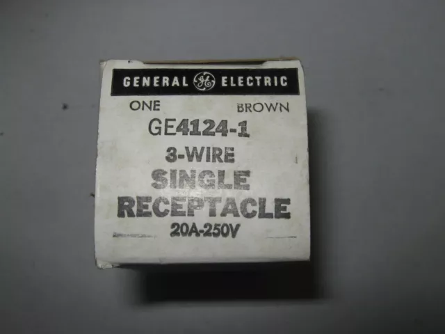 General Electric GE4124-1 3-Wire Single Receptacle, 20A, 250V, Brown, New