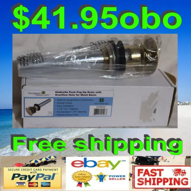 KINGSTON BRASS EV6002 Brass, Bathroom Sink Drain, Push Pop-Up Drain