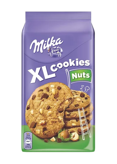 Milka Kekse Xl Nuts Mit Schokolade Und Haselnusstropfen 184g Cookies Biscuits