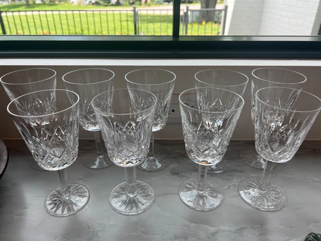 Waterford Crystal Lismore Water Goblet Glasses Set of 9 7/8"H Waterford Crystal Lismore Water Goblet Glasses Set of 9 7/8"H
