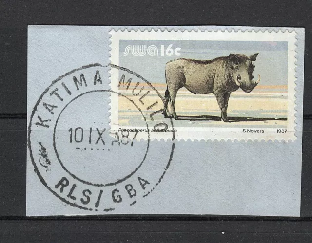 South West Africa Briefstück Katima Mulilo RLS/GBA 10.09.1987 Warzenschwein