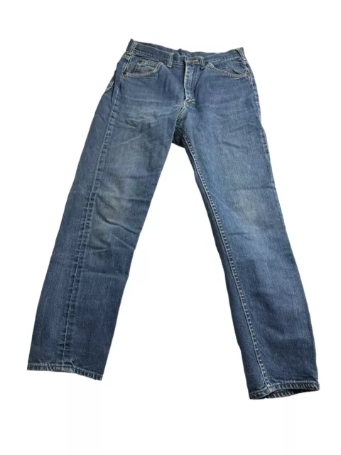 Vintage 1960s Men's Lee LEENS Sanforized Blue Denim Jeans size 28X28 EUC