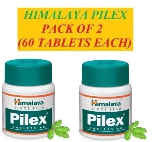 Himalaya Pilex Tablets For Treatment of Haemorrhoids (Piles) 60 Count Pack of 2