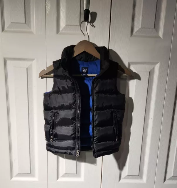 Boys Puffer Vest Gap Kids Full Zip Sleeveless Quilted Winter Jacket Size XS 4-5