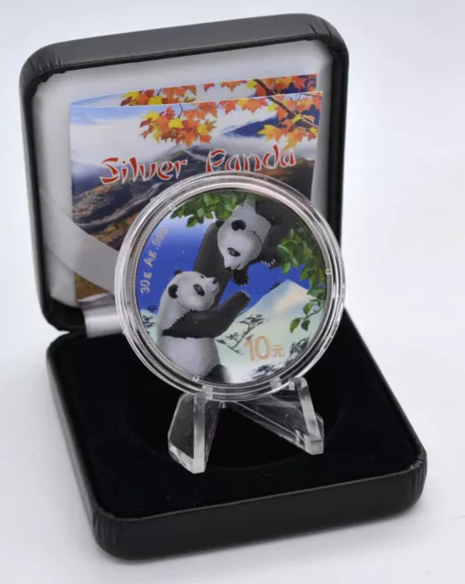 10 Yuan Silber China Panda 2023 Antique Finish color