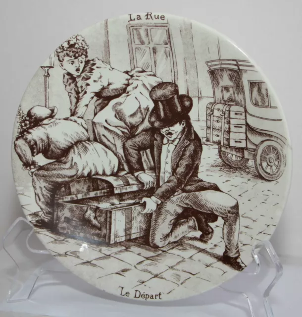 1 ASSIETTE en CÉRAMIQUE ou FAÏENCE de  SARREGUEMINES D.V  SÉRIE LA RUE